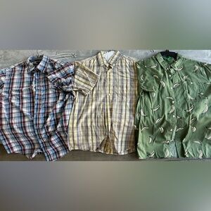 Set of Three Men's Short Sleeve Shirts - Plaid and Patterned